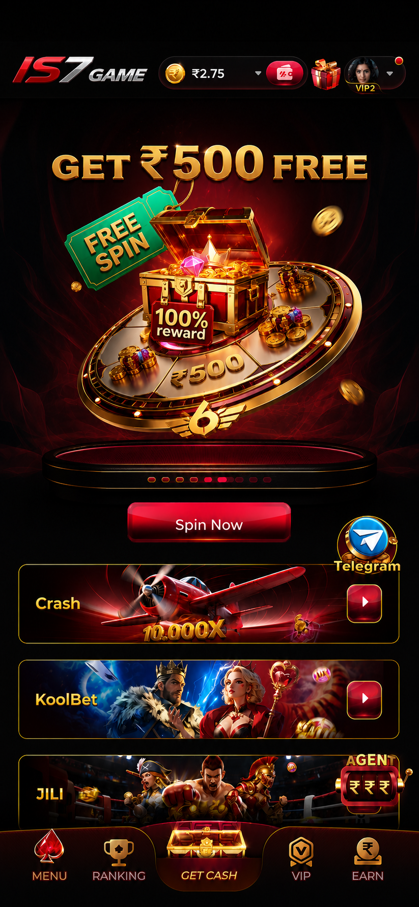 IS7 Game rewards screen